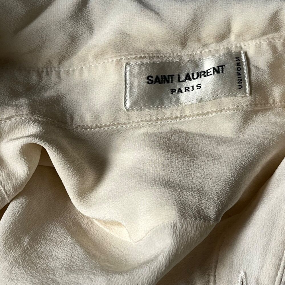 SAINT LAURENT Unifrom Silk Shirt Women's XS/Small France 36 YSL - Picture 12 of 12